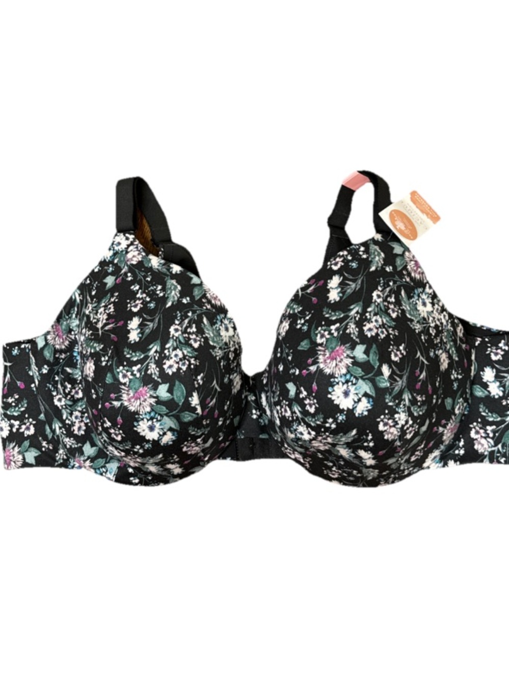 Cacique Back Smoother Lightly Lined Full Coverage Floral Print Underwire Bra